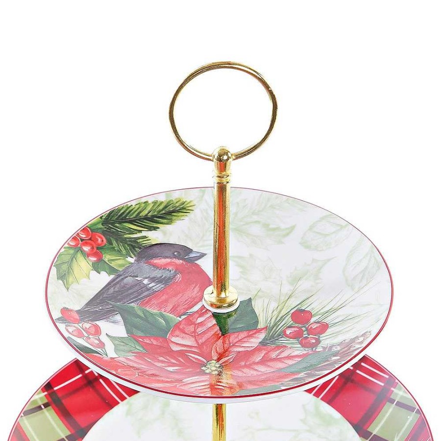 Home & Deco Item Complementos Cocina | Frutero Navidad Porcelana 3 Pisos 35X27X27