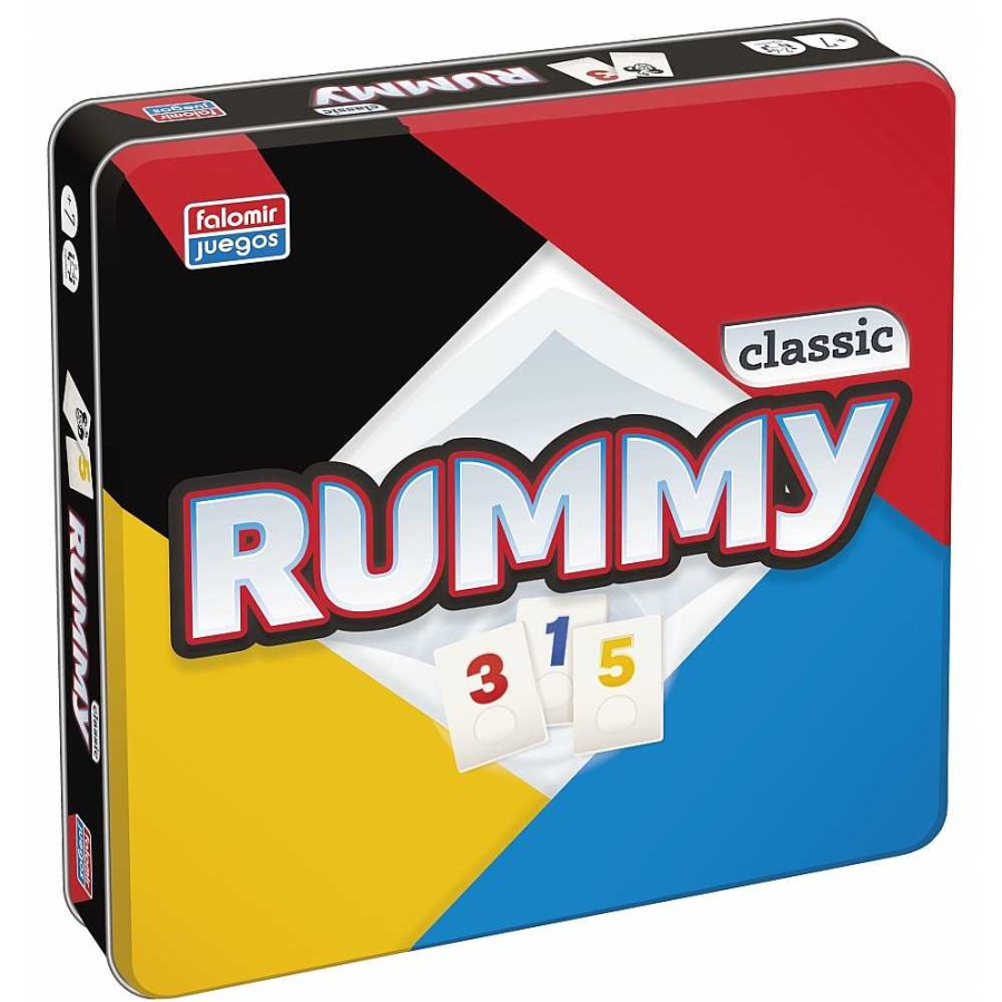 Juguetes Falomir Juegos De Sociedad | Rummy Juego En Caja Metal + 7 A Os