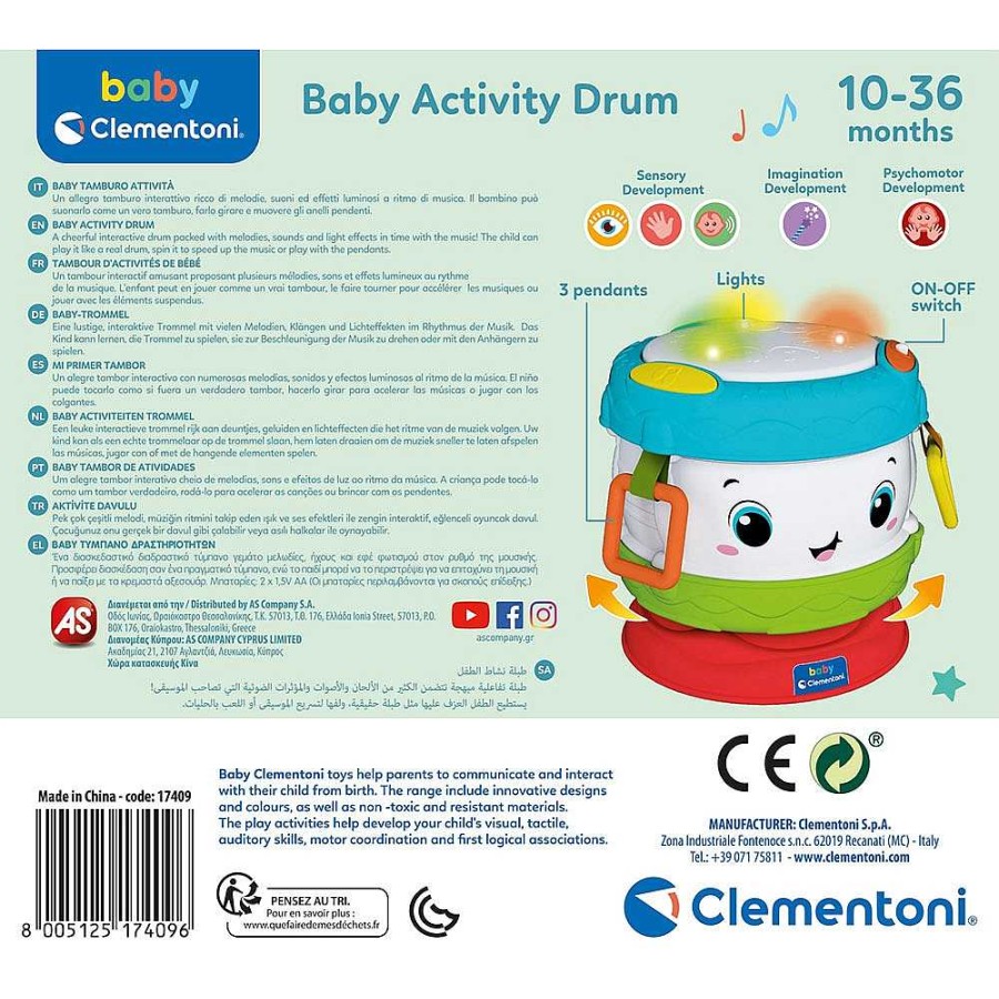 Juguetes Clementoni Aprendizaje | Tambor Actividades Luz Y Sonido + 10 Meses