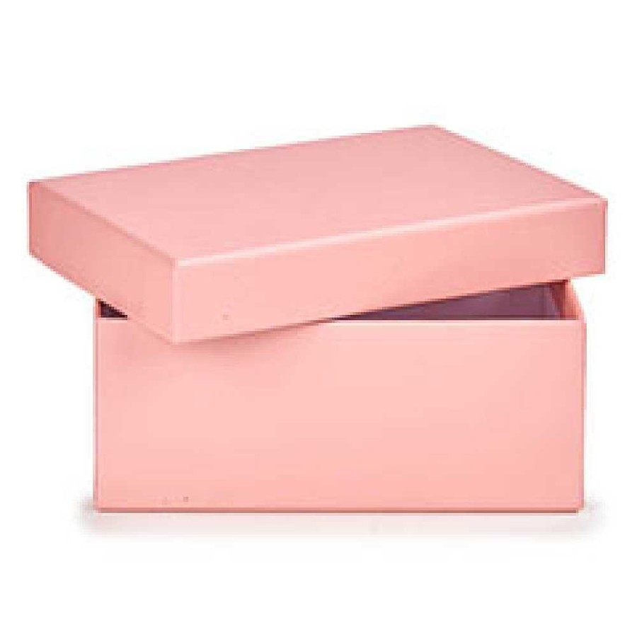 Regalo Genérico Papel De Regalo Y Accesorios | Caja Cart N Forrado Rosa 13X9X5