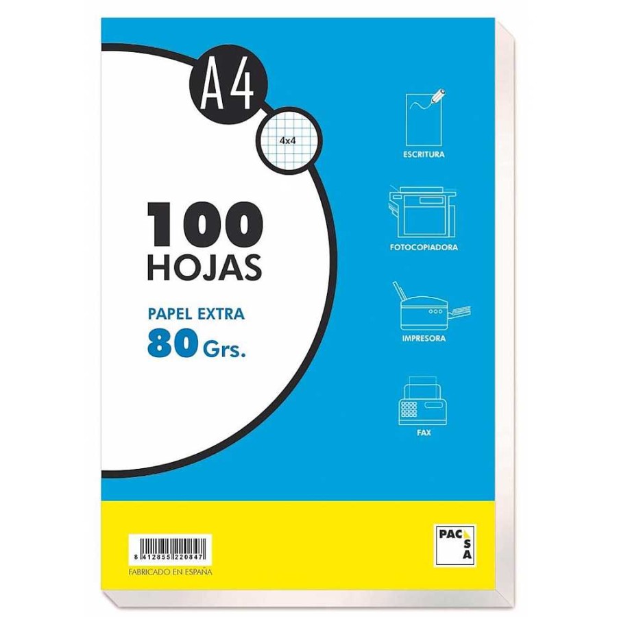 Papeler A Pacsa Papel Y Recambios Anillas | Paquetes 100 Hojas A-4 80 Gr Cuadricula