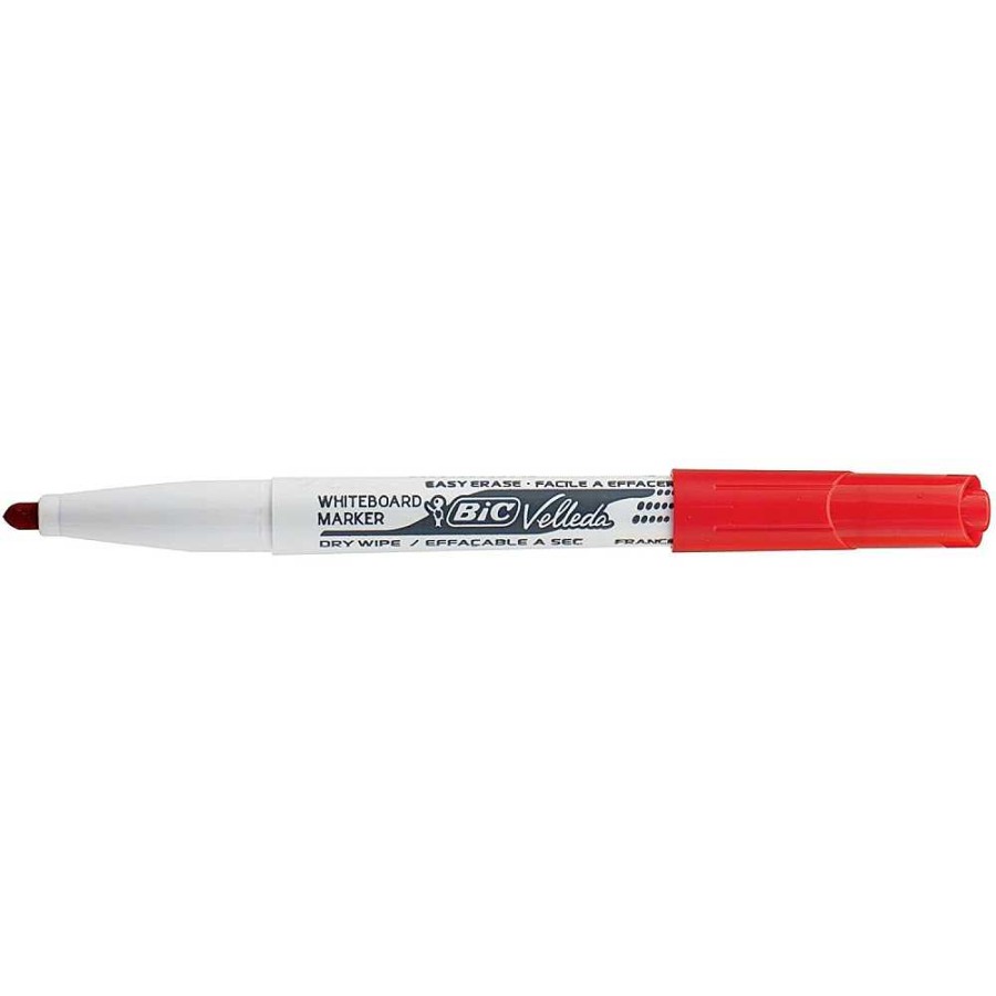 Papeler A BIC Pizarras Y Accesorios | Pack 12 Rotulador Velleda Pizarra 1741 Punta Media Rojo