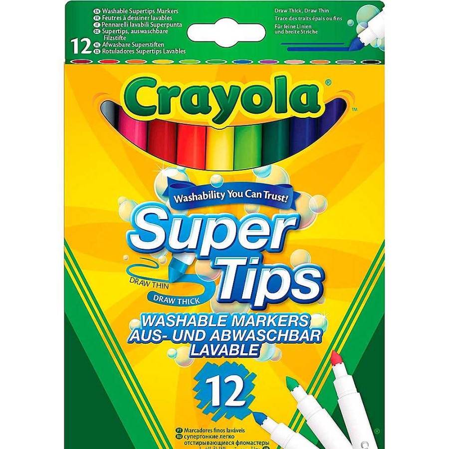 Papeler A Crayola Ceras-L Pices Y Rotuladores | Crayola Estuche 12 Rotuladores S Per Punta Lavables