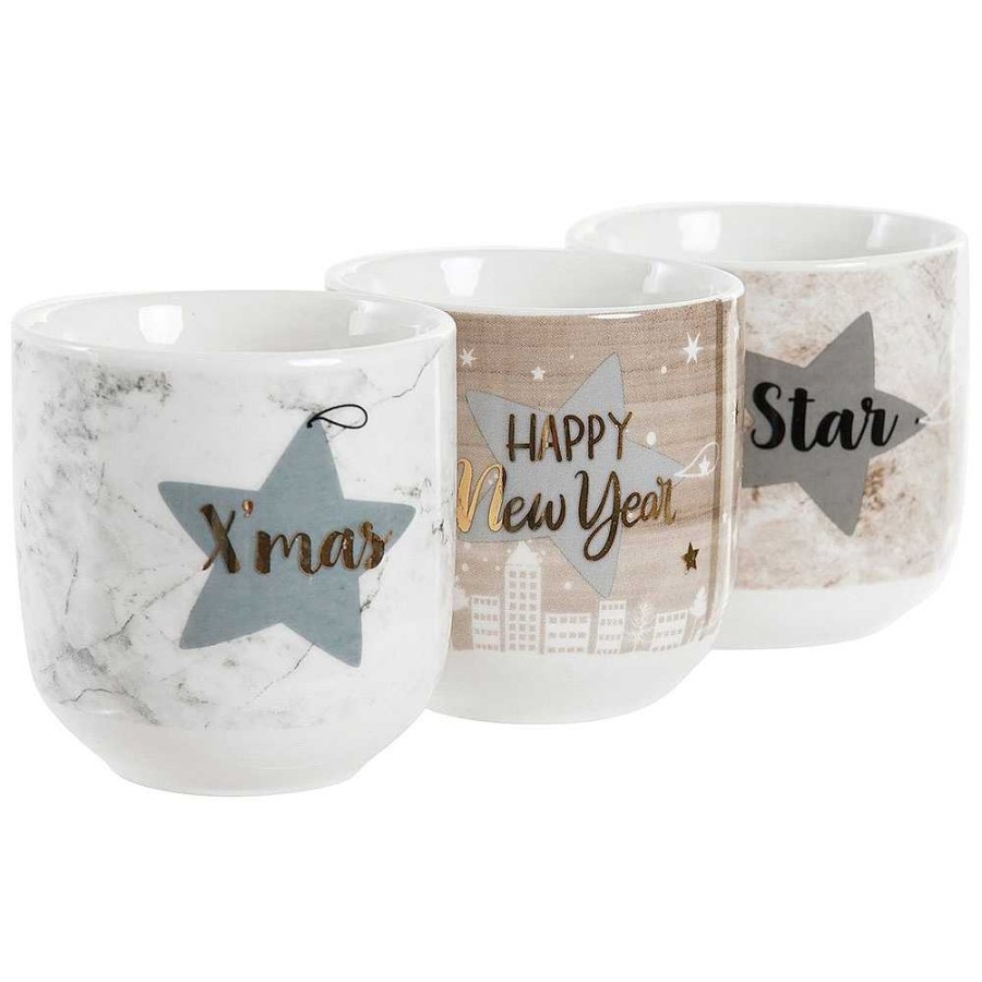 Home & Deco Item Complementos Cocina | Set 6 Tazas Porcelana Navidad 130 Ml