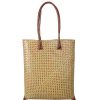 Regalo Genérico Bolsos | Bolso Rafia Y Cuero 40X36 - 3 Colores