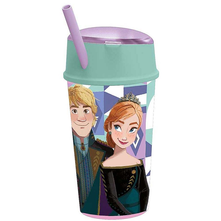 Mochilas Y Complementos Frozen | Frozen Vaso Pajita 400 Ml Y Porta Snacks