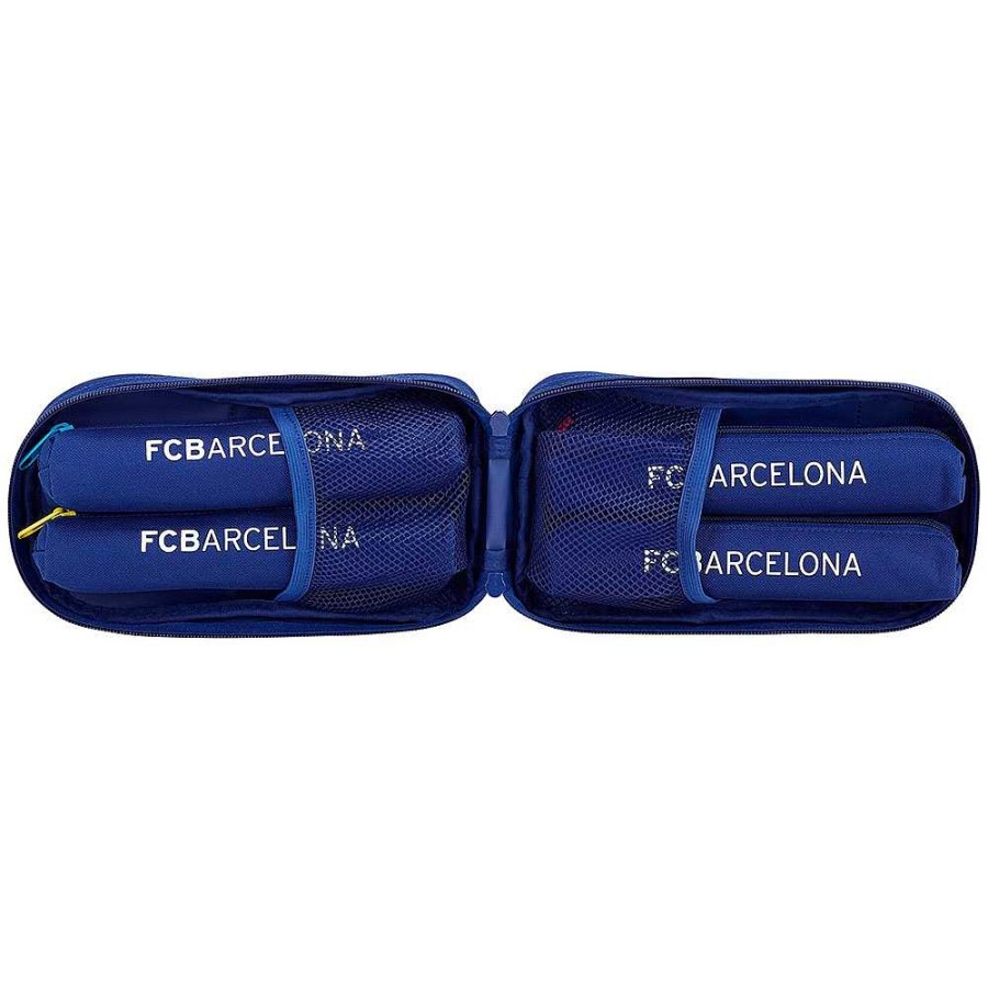 Mochilas Y Complementos FC Barcelona | F.C. Barcelona 2 Plumier Con 4 Portatodos