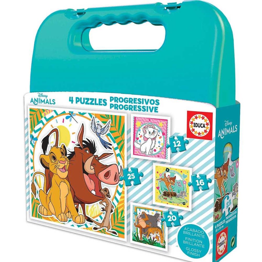 Juguetes Disney Puzzles Infantiles | Disney Maleta Puzzle Progresivo 12-16-20-25 Piezas