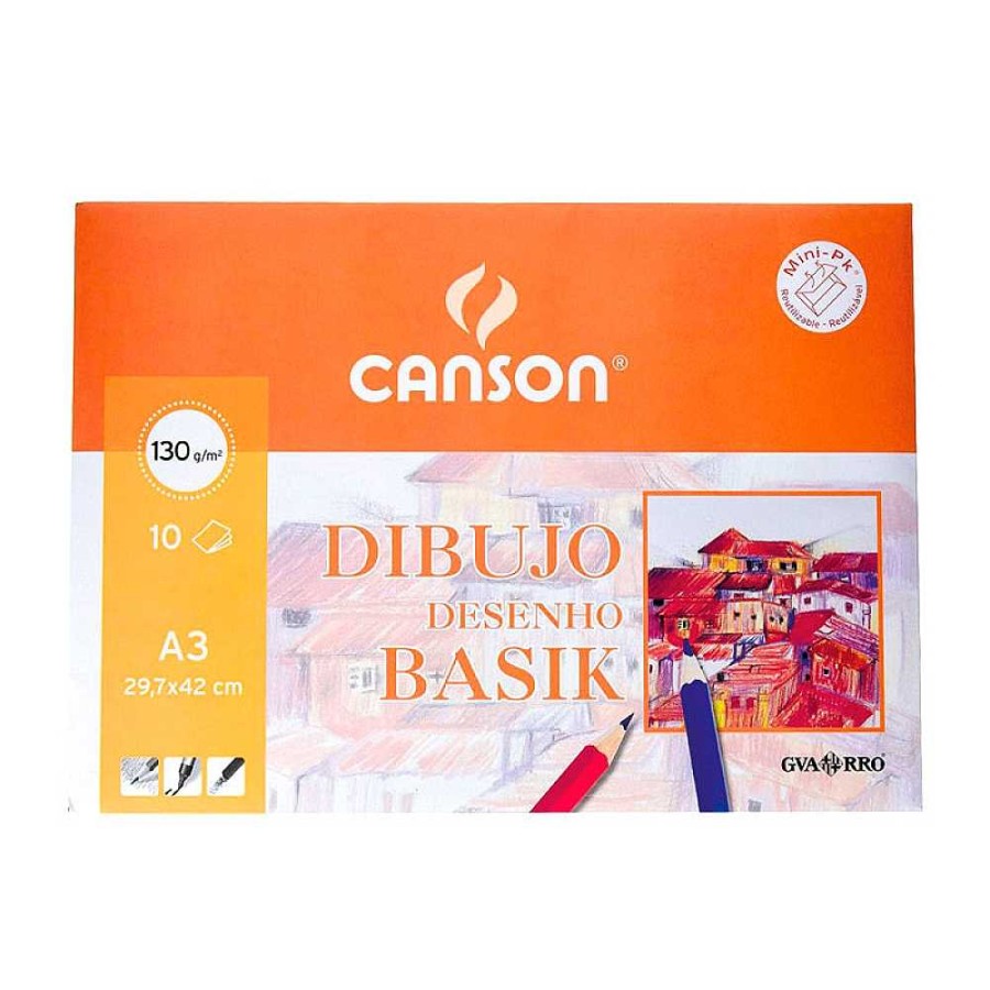 Papeler A Canson Dibujo Y Bellas Artes | Pack 10 L Minas Dibujo A3 Canson Basik 130 Gr.