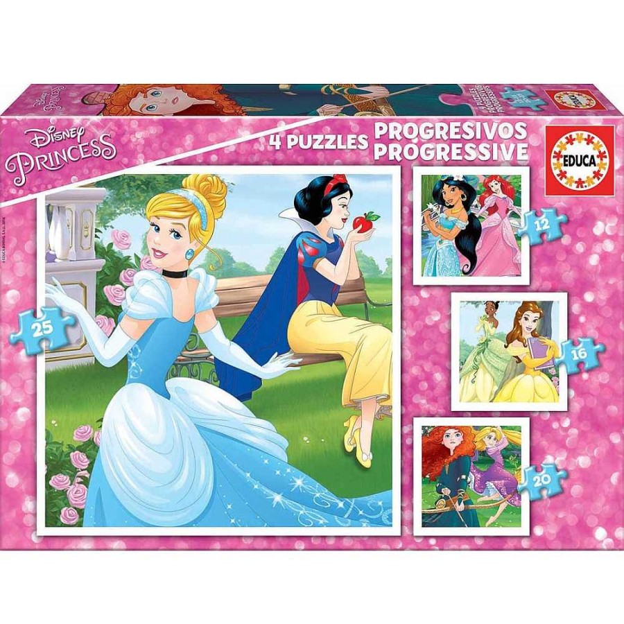 Juguetes Disney Puzzles Infantiles | Princesas Disney Puzzle Progresivo 12-16-20-25 Piezas