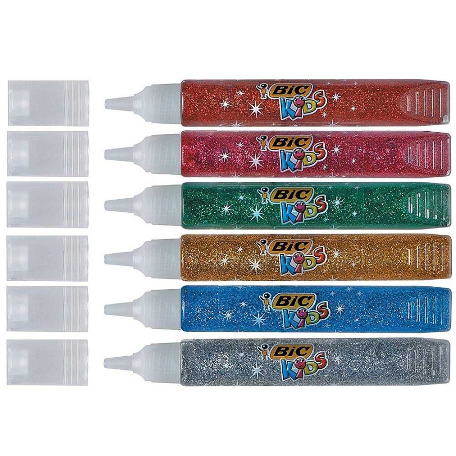 Papeler A BIC Pegamentos Y Cinta Adhesiva | Blister 6 Pegamentos Glitter Bic 19X12