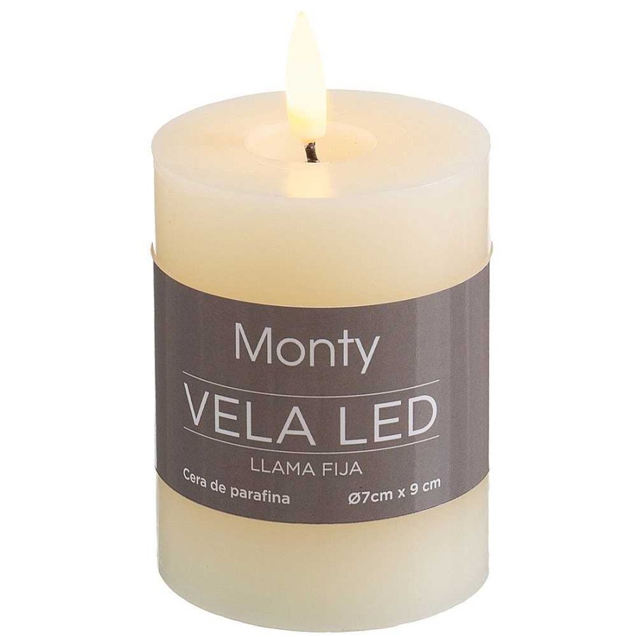 Home & Deco Juinsa Velas Y Aromas | Vela Led Crema 7X9 Cm