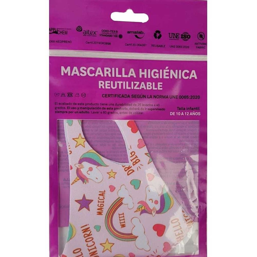 Regalo Genérico Tendencia Unicornios | Mascarilla Infantil Lavable Unicornio