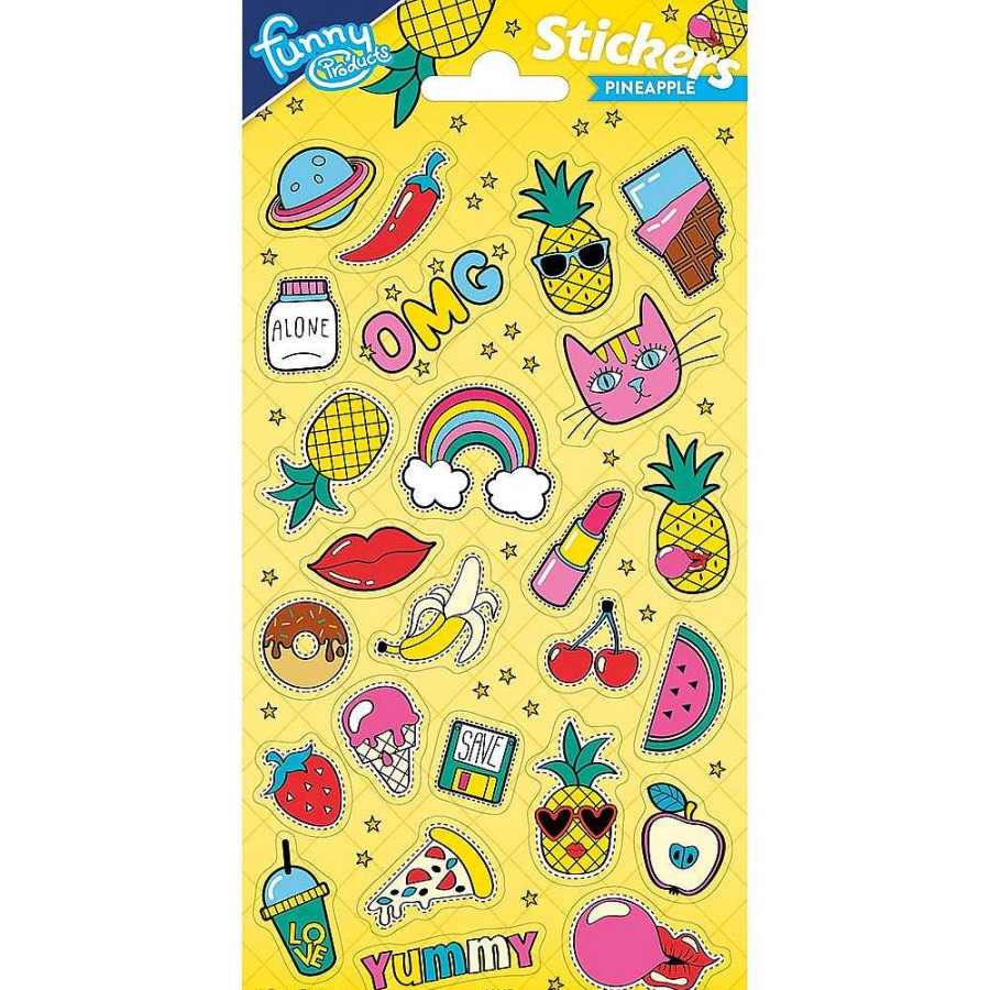 Papeler A Funny Products Stickers Y Pegatinas | Pack De Pegatinas Con Purpurina Pineapple 10X20 Cm