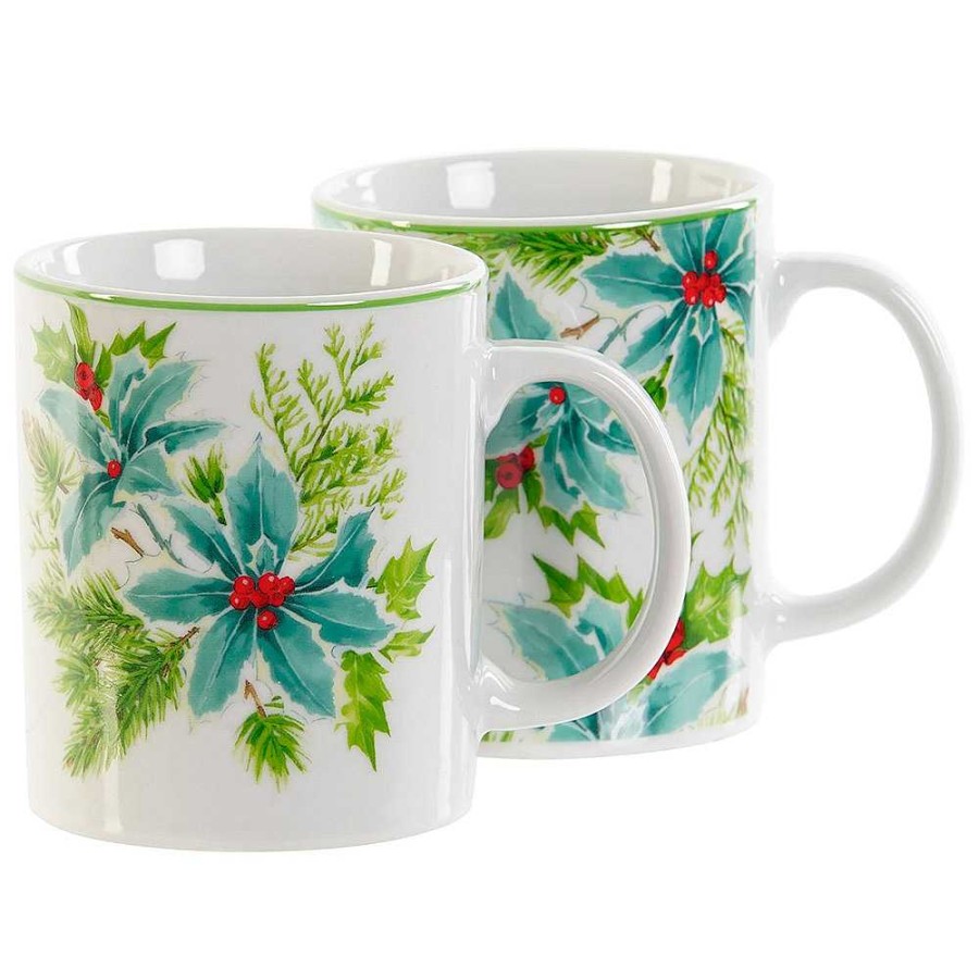 Home & Deco Item Complementos Cocina | Caja 12 Taza Mug Hojas Navidad 300 Ml 2 Modelos