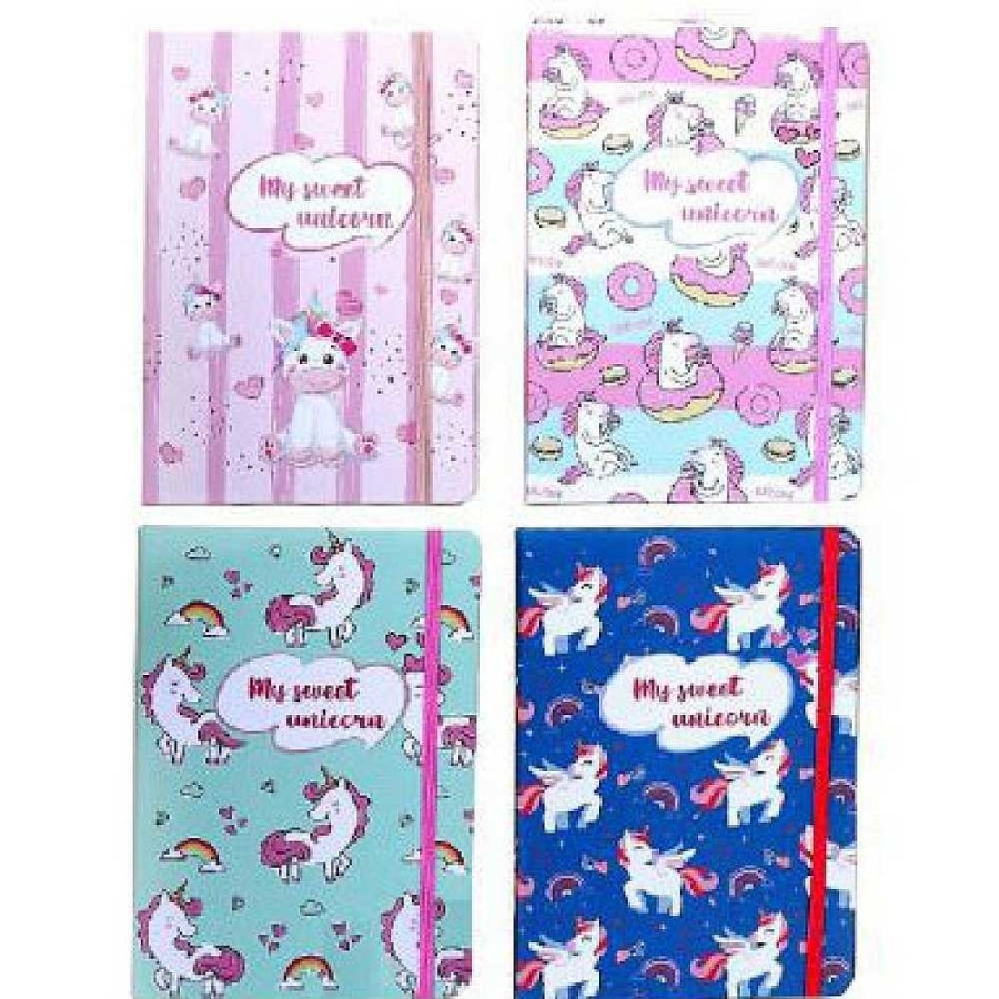 Regalo Sort Import Tendencia Unicornios | Cuaderno Notas Unicornio Con Goma 14X9 - 4 Colores