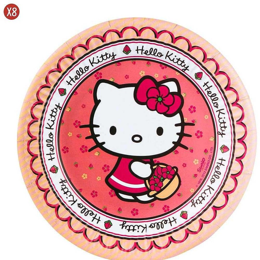 Regalo Hello Kitty Menaje | Pack 8 Platos Cart N Hello Kitty 19 Cm.