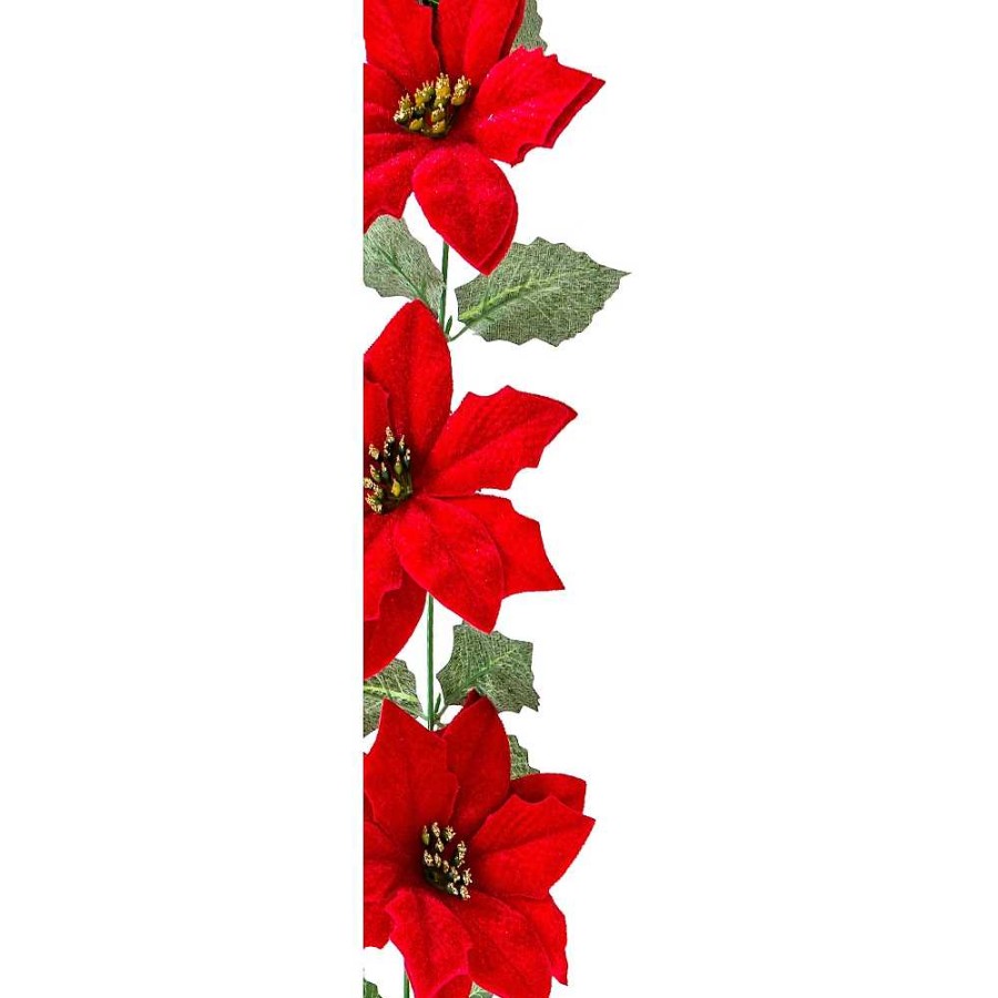 Home & Deco Fantastiko Jarrones Y Plantas | Guirnalda Flor De Pascua Poinsettia 180 Cm