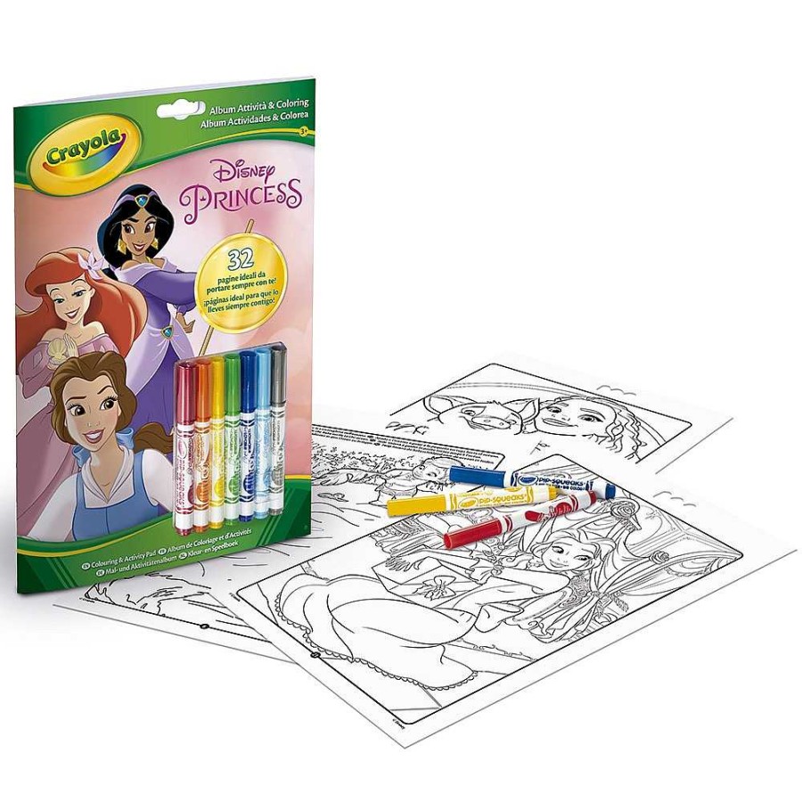 Juguetes Crayola Crea Y Pinta | Set Crayola Colorea Sin Manchas Princesas Disney. Rotuladores Y Papel Especial