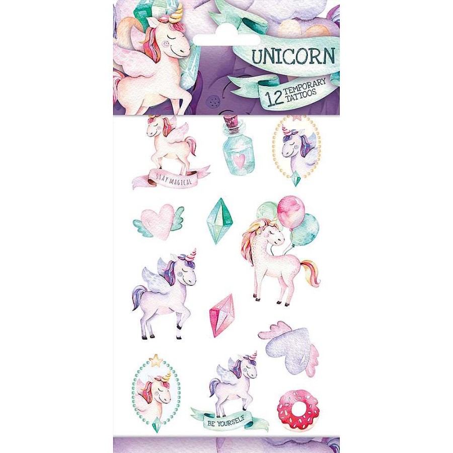 Papeler A Funny Products Stickers Y Pegatinas | Blister Tatoos 10X20 Cm Unicornios