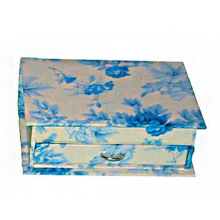 Regalo Genérico Relojes Y Bisuter A | Caja Joyero Flores Azul 14X10 Cm