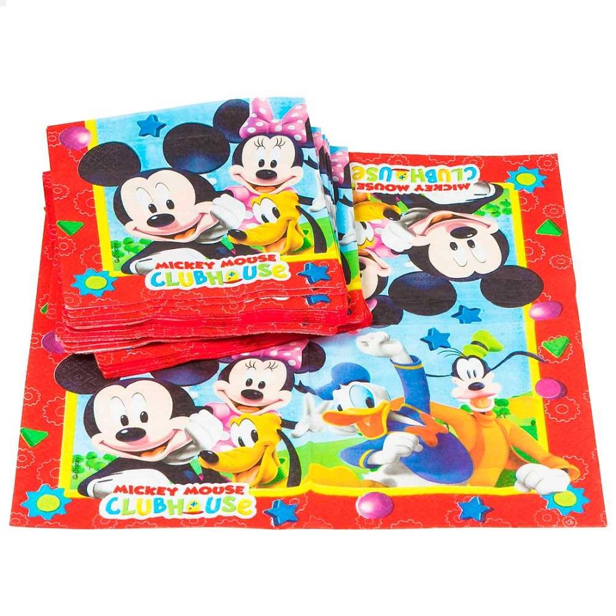 Fiestas Y Disfraces Disney | Mickey Pack 20 Servilletas Papel 30 Cm