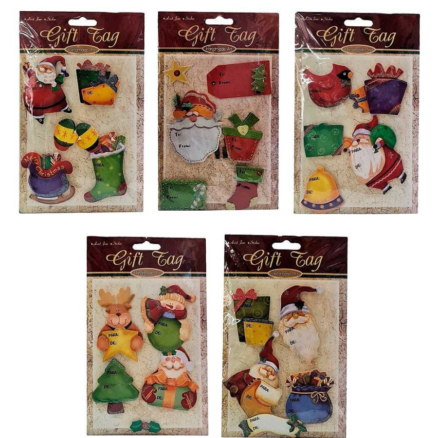 Papeler A Genérico Papel De Regalo Y Empaquetado | Pack Etiquetas Adhesivas Regalo Navidad 15X23 Cm- 5 Modelos