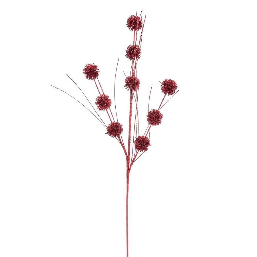 Home & Deco Fantástiko Jarrones Y Plantas | Rama Decorativa Purpurina Roja 70 Cm