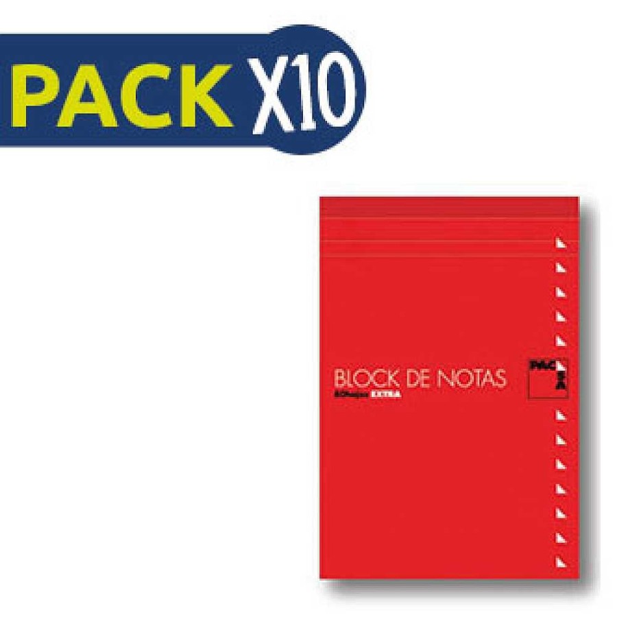 Papeler A Pacsa Blocs Notas | Pack 10 Bloc Notas Con Tapa 1/16 Liso 80 Hojas