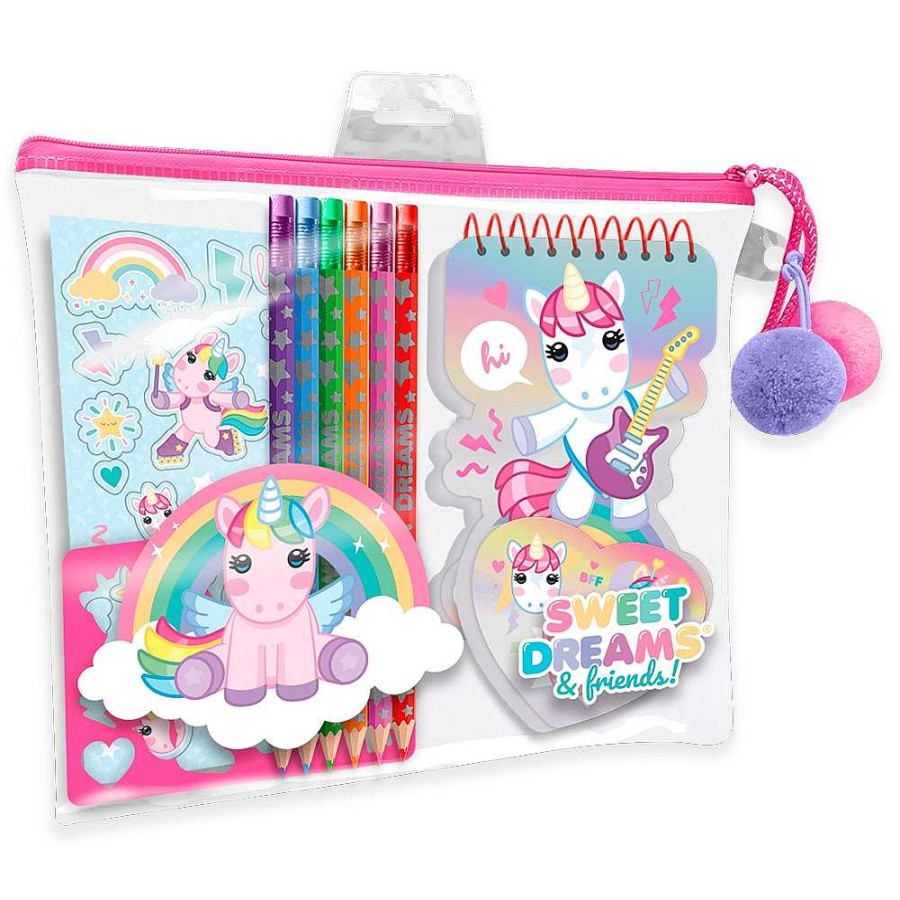 Regalo Kids Tendencia Unicornios | Unicornio Set Papeler A Con Bolsa Neceser 27X22 Cm