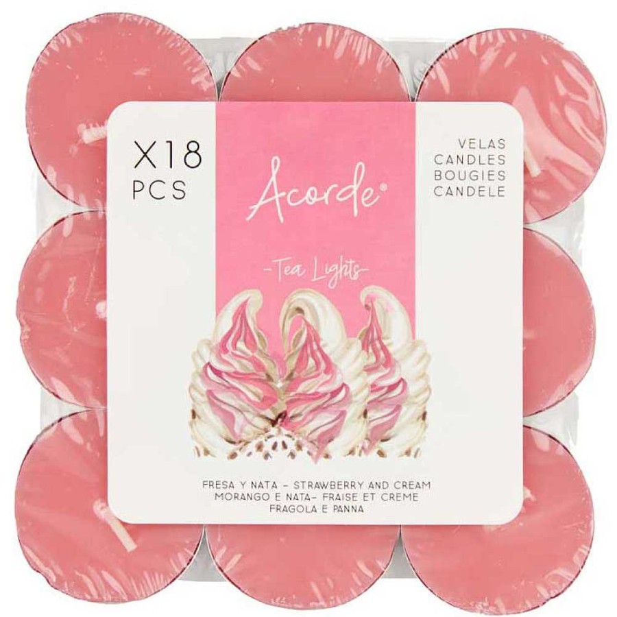 Regalo Acorde | Set 18 Velas Tea Lights Fresa Nata