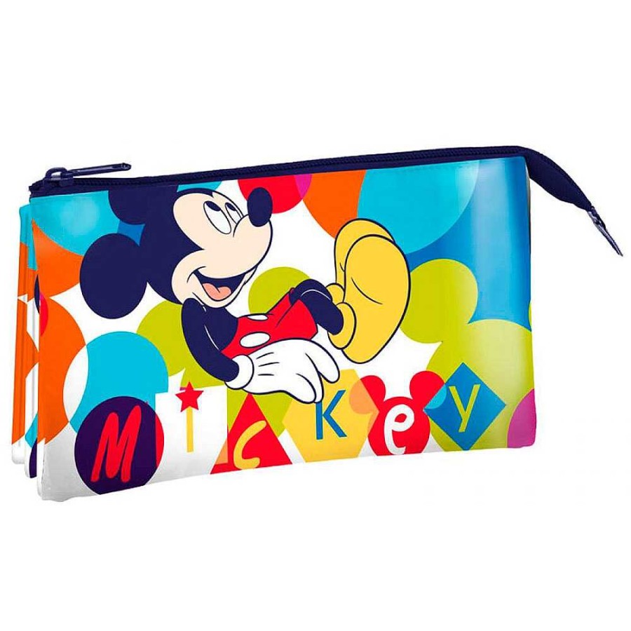 Mochilas Y Complementos Disney | Mickey Portatodo Triple 22X13 Cm