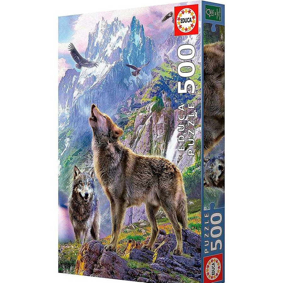 Juguetes Educa Puzzles 300-1000 Piezas | Puzzle Educa 500 Piezas Lobos En Las Rocas