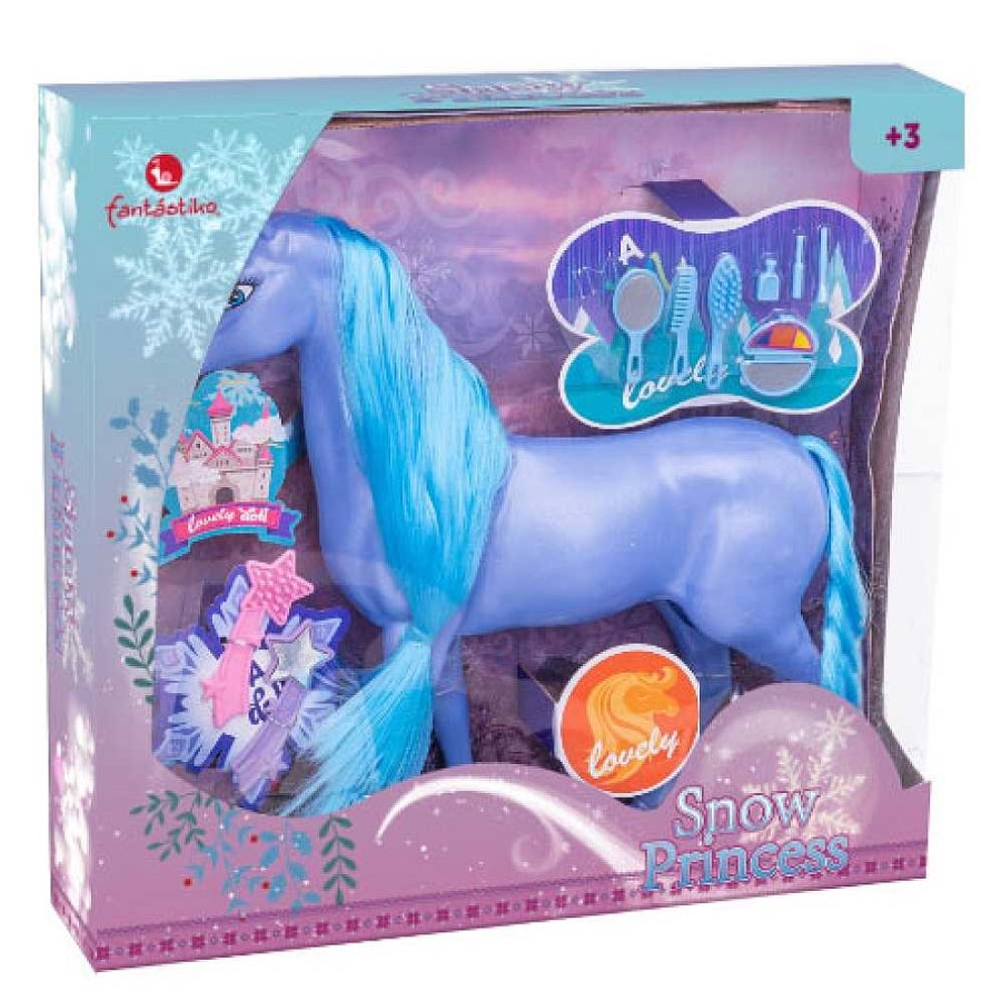 Juguetes Genérico Mascotas Pets | Caballo Princesa Snow Con Accesorios 25 Cm