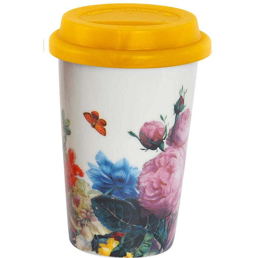 Home & Deco Item Complementos Cocina | Vaso Cer Mica Con Tapa Floral 400 Ml 2 Modelos Surtidos