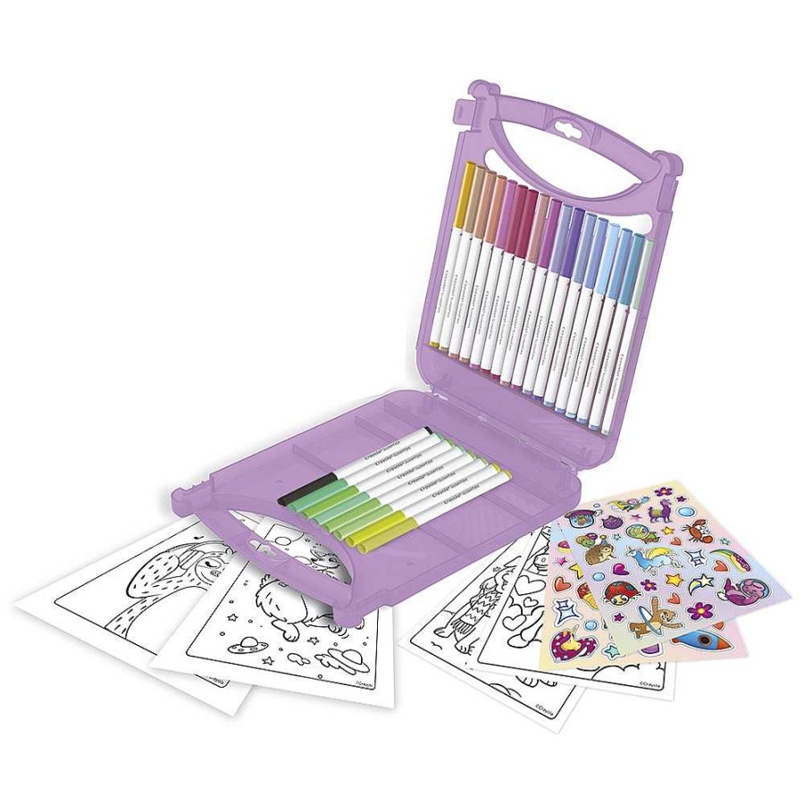 Papeler A Crayola Ceras-L Pices Y Rotuladores | Crayola Malet N 25 Rotuladores Pastel Lavables Con Accesorios