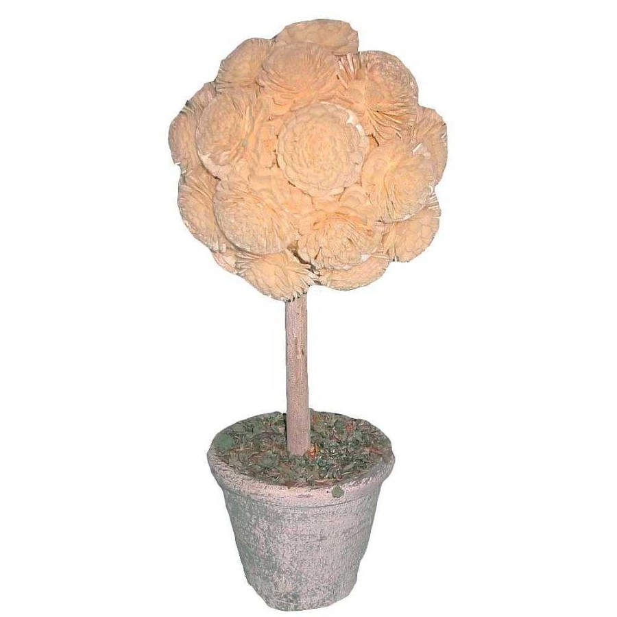 Home & Deco Genérico Jarrones Y Plantas | Arbol Decorbola C/Maceta Rosas Blan26Cm