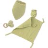 Juguetes Interbaby Reci N Nacido | Set Regalo Muselina Verde Con Doudou Babero Y Mordedor