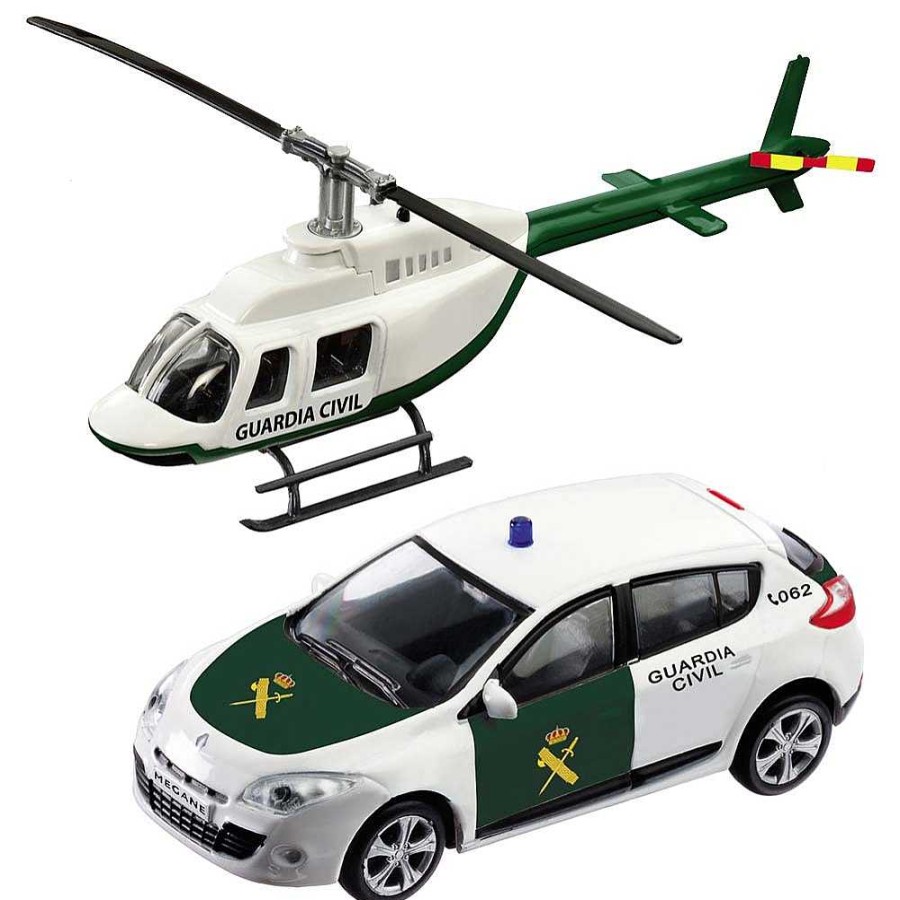 Juguetes Mondo Veh Culos | Set Helic Ptero + Coche Fuerzas Seguridad 1:43