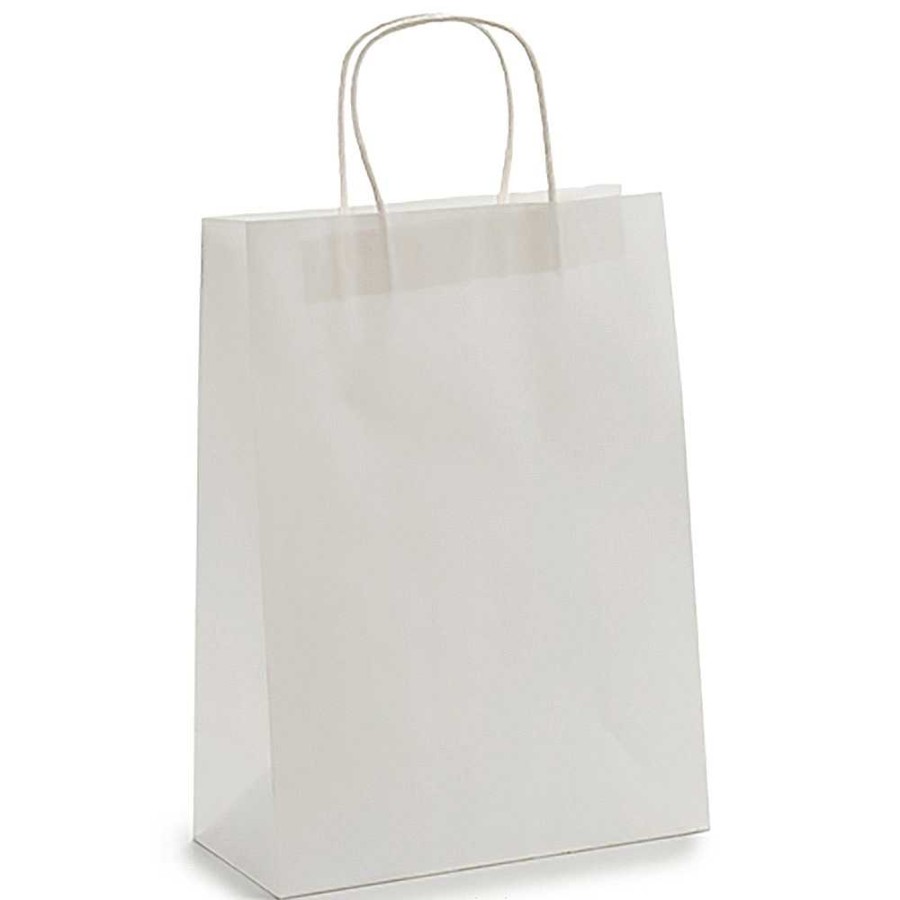 Papeler A Pincello Papel De Regalo Y Empaquetado | Set 2 Bolsas Papel Para Regalo Color Blanco 43X25X12