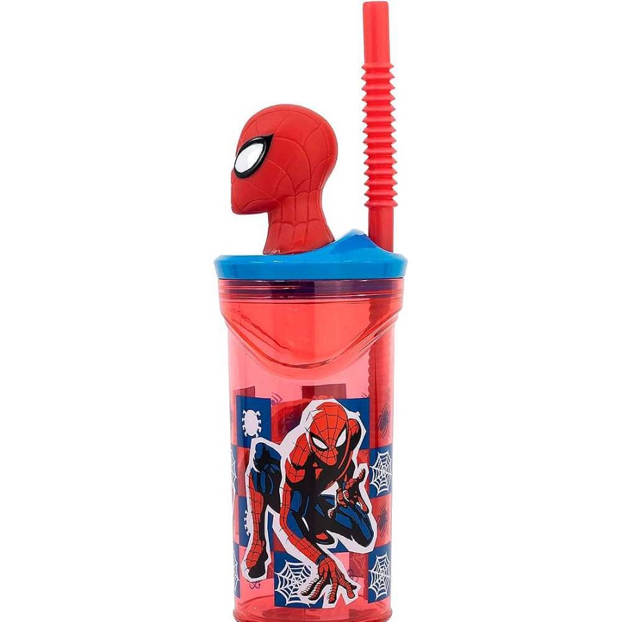 Mochilas Y Complementos Spiderman | Spiderman Vaso Pajita Figura 3D 360 Ml