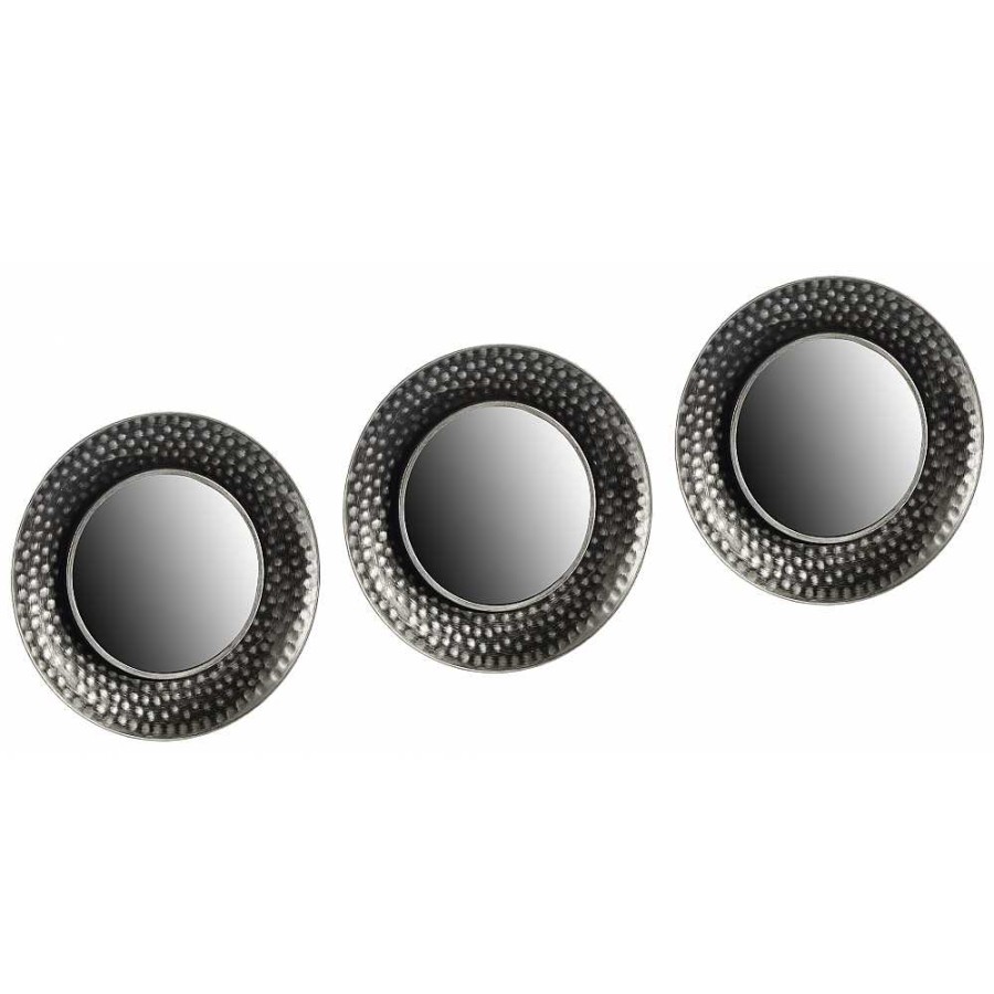 Home & Deco Gift decor Espejos Y Cuadros | Set 3 Espejos Decoraci N Negro-Plata25Cm