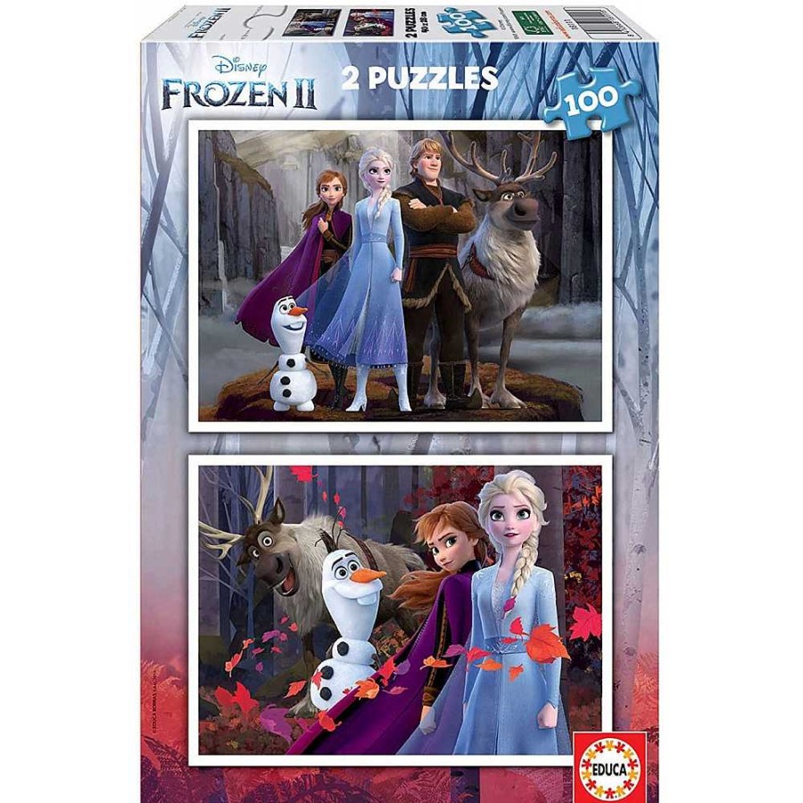 Juguetes Frozen Puzzles Infantiles | Frozen Puzzle Doble 2X100 Piezas