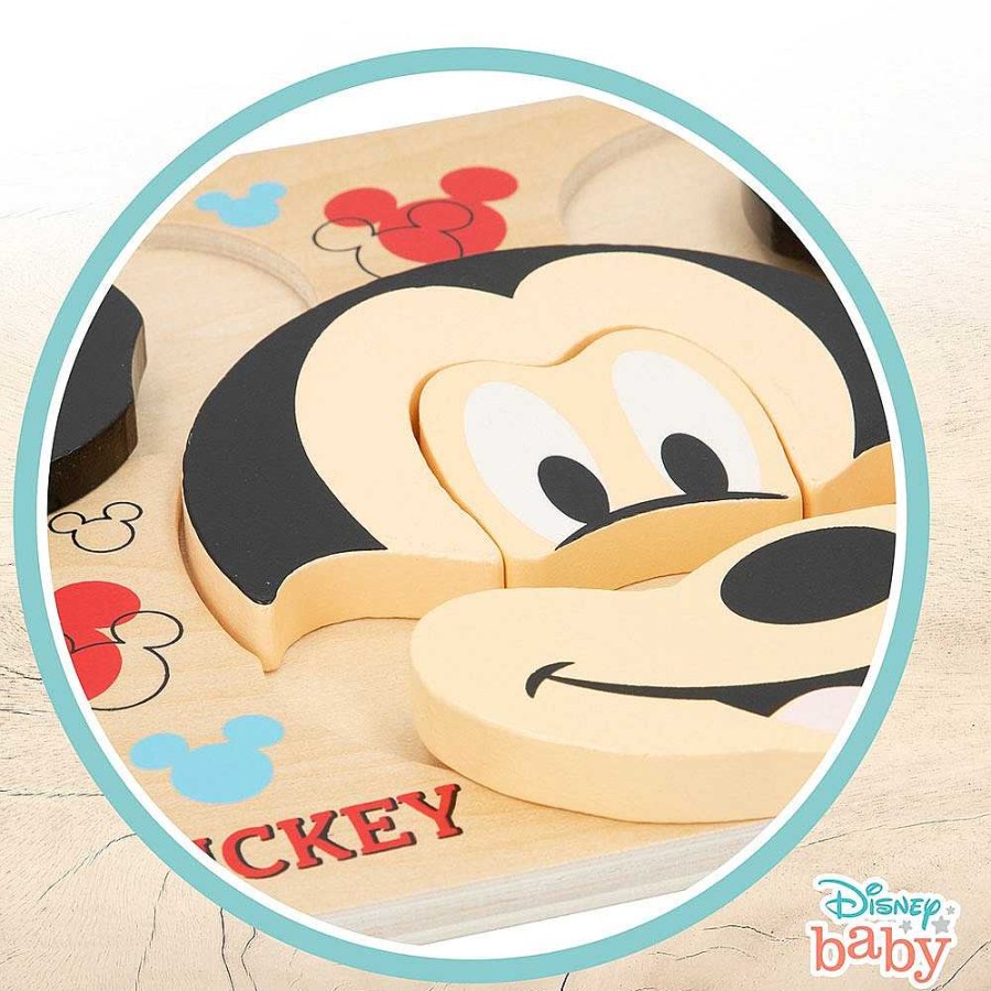 Juguetes Disney Rompecabezas Y Encajes | Mickey Puzzle Encajes Madera 6 Piezas 21X20X2