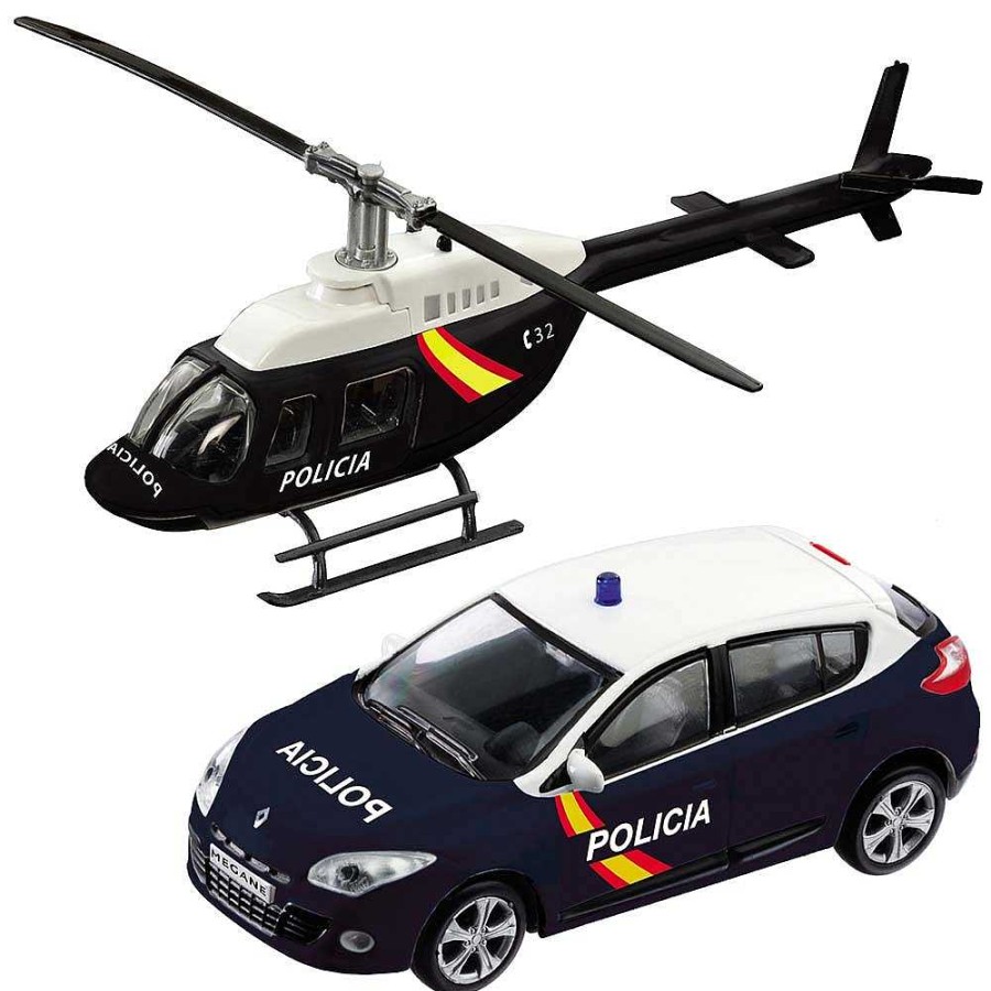 Juguetes Mondo Veh Culos | Set Helic Ptero + Coche Fuerzas Seguridad 1:43