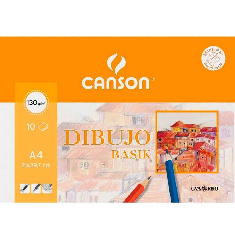 Papeler A Canson Dibujo Y Bellas Artes | Pack 10 L Minas Dibujo A4 Canson Basik 130 Gr.