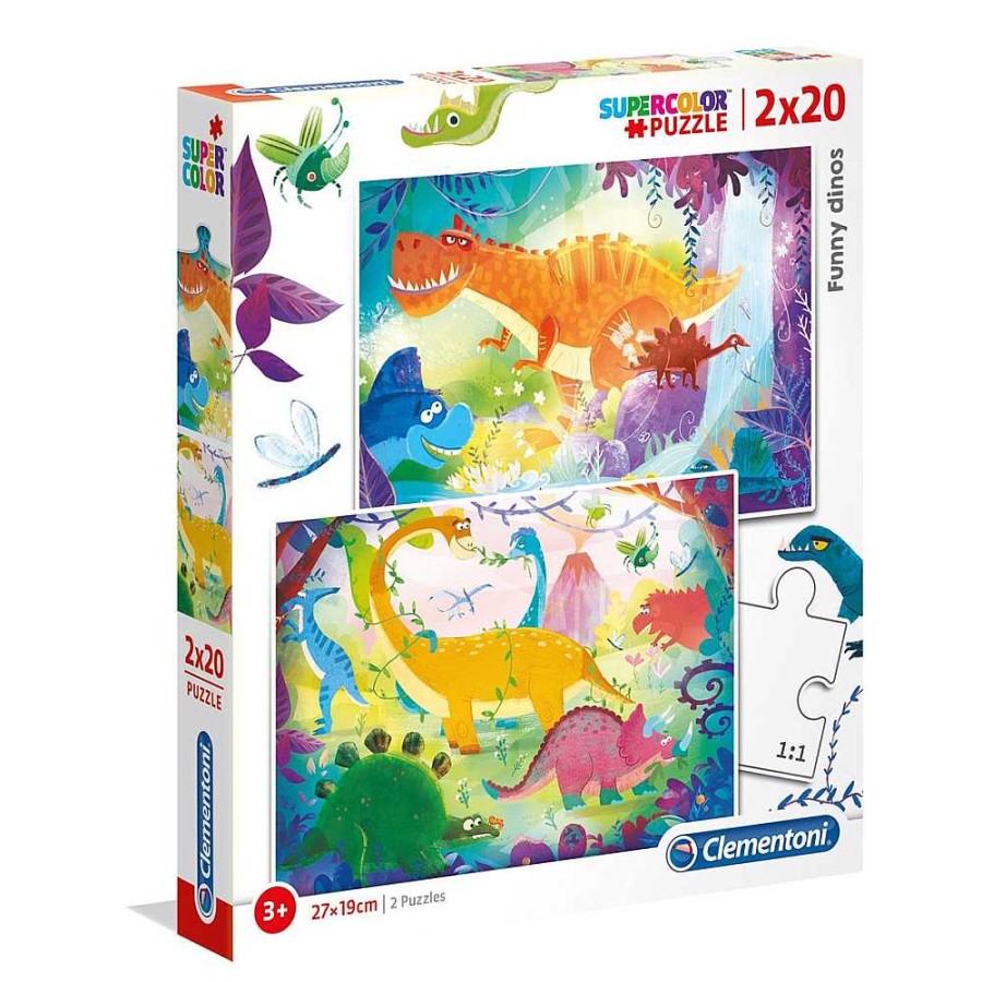 Juguetes Clementoni Puzzles Infantiles | Puzzle Doble 2X20 Piezas Dinosaurios