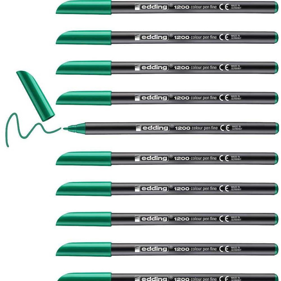 Papeler A Edding Rotuladores Escritura | Pack 10 Rotulador Edding 1200 Verde