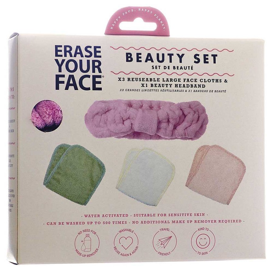 Regalo Erase your Face Tendencia Eco Sostenible | Erase Your Face Set 4 Toallas Desmaquilladoras Eco Reutilizables