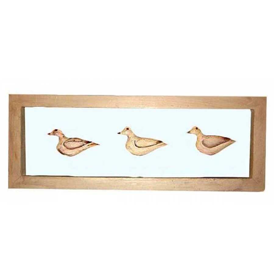 Home & Deco Genérico Espejos Y Cuadros | Cuadro Cristal Con Patos Madera 50X25Cm